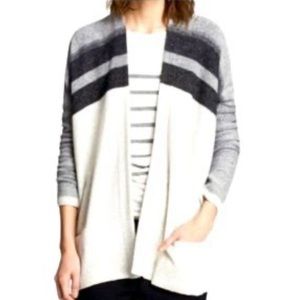 Vince Camuto Women's Ivory Gray Black Cashmere & Wool Blend Cardigan Size S